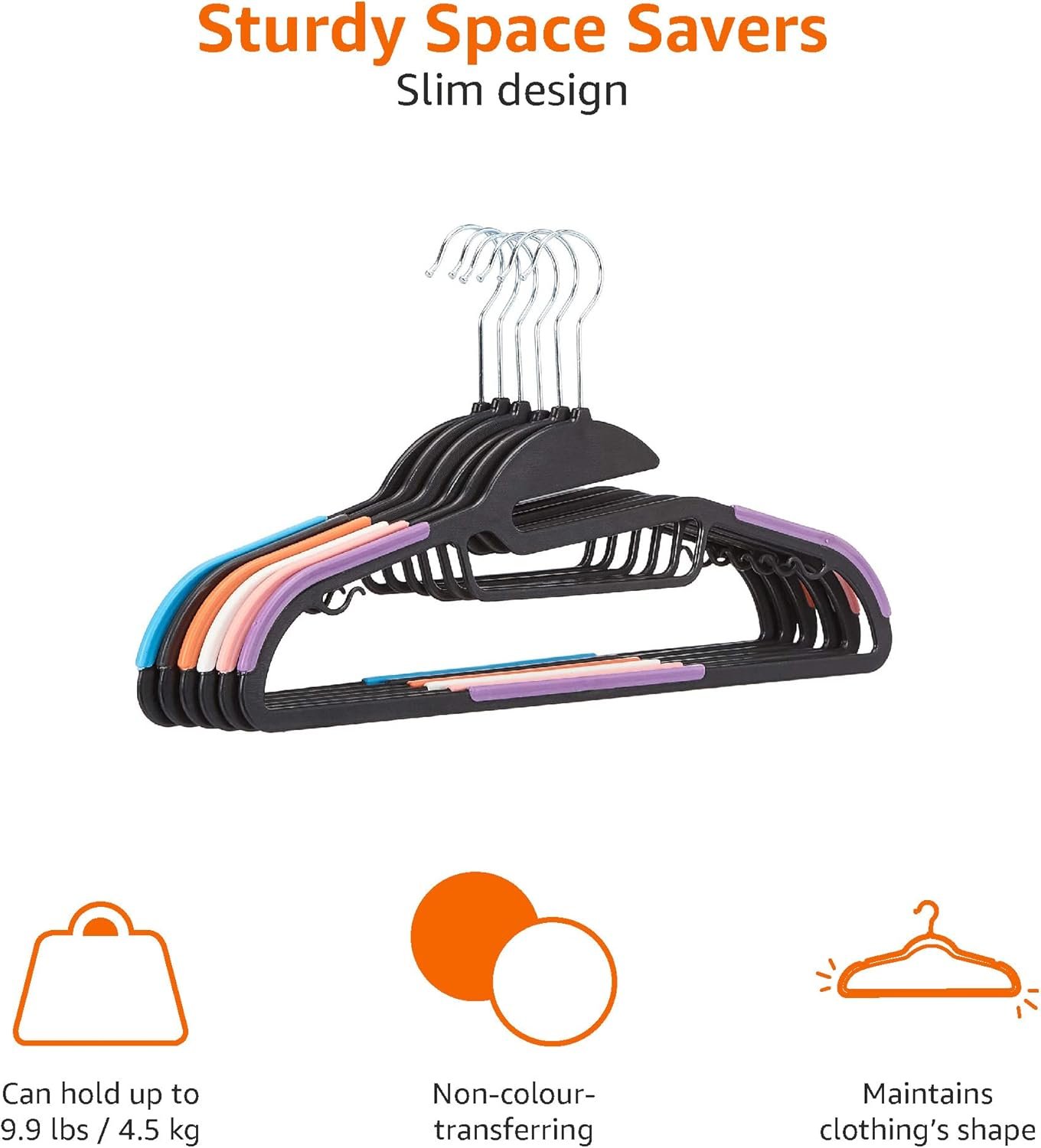 Perchas de plástico antideslizantes