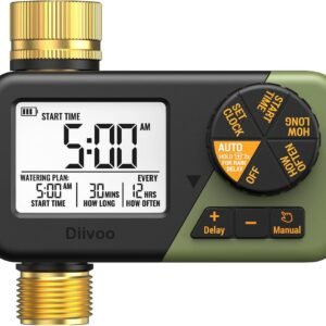 Diivoo Programador Riego con Entrada y Salida de Latón