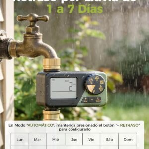 Diivoo Programador Riego con Entrada y Salida de Latón