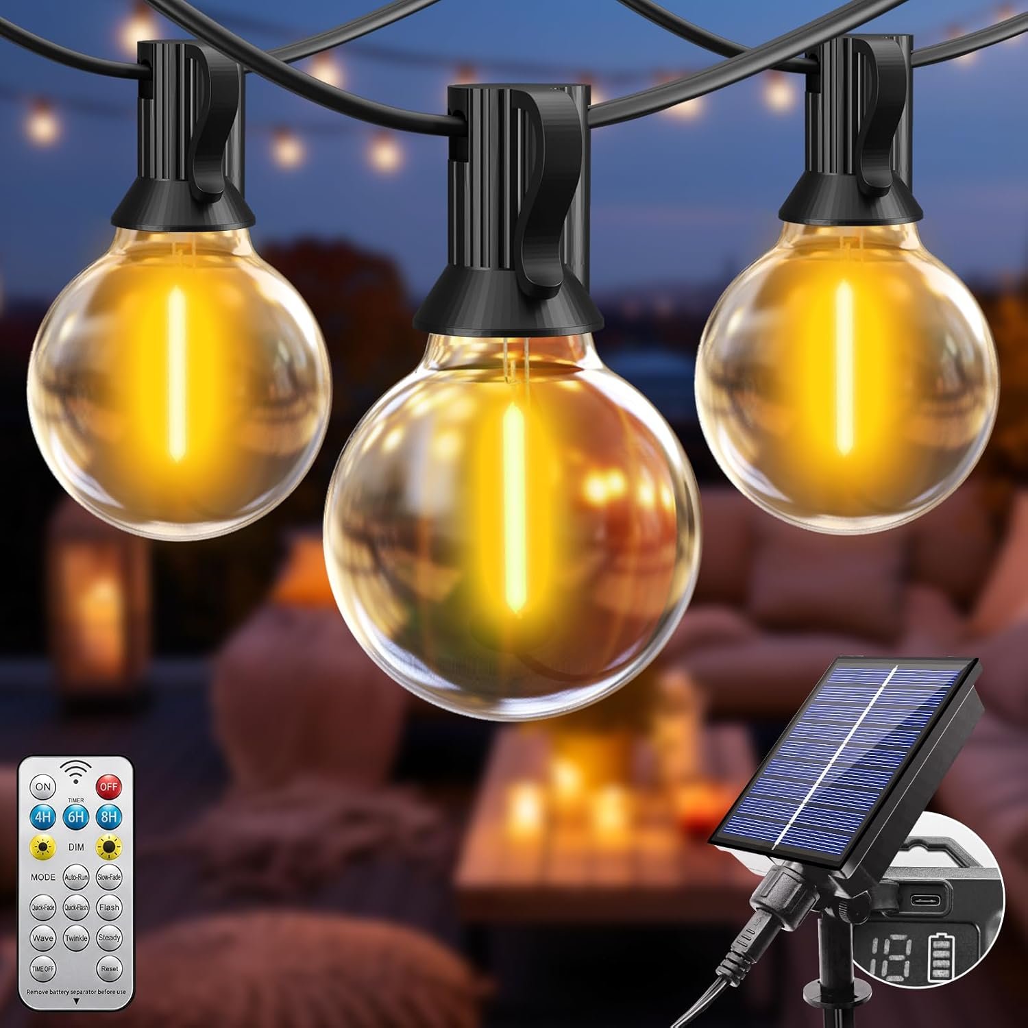 Guirnaldas Luces Exterior Solar Mando a Distancia